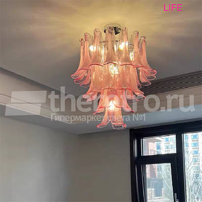 Люстра со стеклянной атрибутикой Lobby Lattimo Розовый фото 8