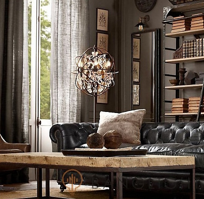 Foucault Orb Crystal Floor Lamp фото 4