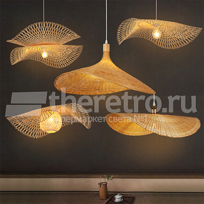 Ротанговый подвесной светильник Lotus Leaf Pendant Light  фото 1