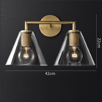 Бра RH Utilitaire Funnel Shade Double Sconce Никель  фото 1