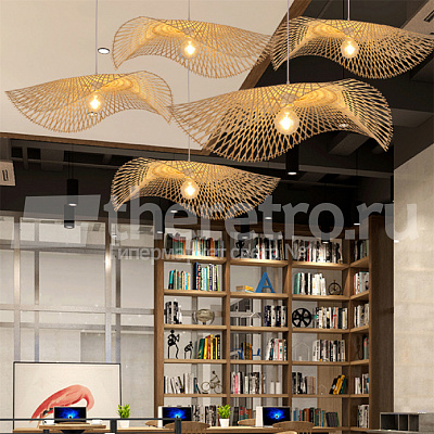 Ротанговый подвесной светильник Lotus Leaf Pendant Light фото 16