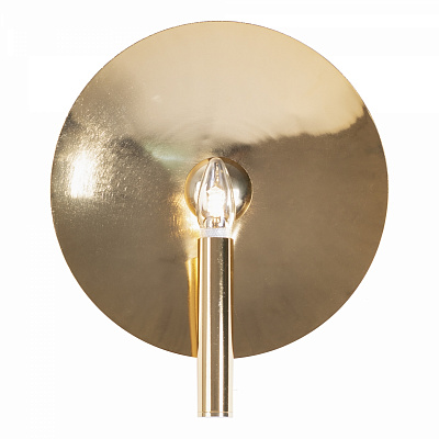 Бра Gold Round Backing Exposed Bulb Sconce Золотой  фото 1