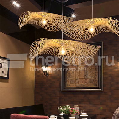 Ротанговый подвесной светильник Lotus Leaf Pendant Light фото 15